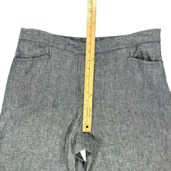 J. Jill Linen Pants Womens Large Petite Gray Wide Leg Elastic Waistband Relaxed - Picture 11 of 15